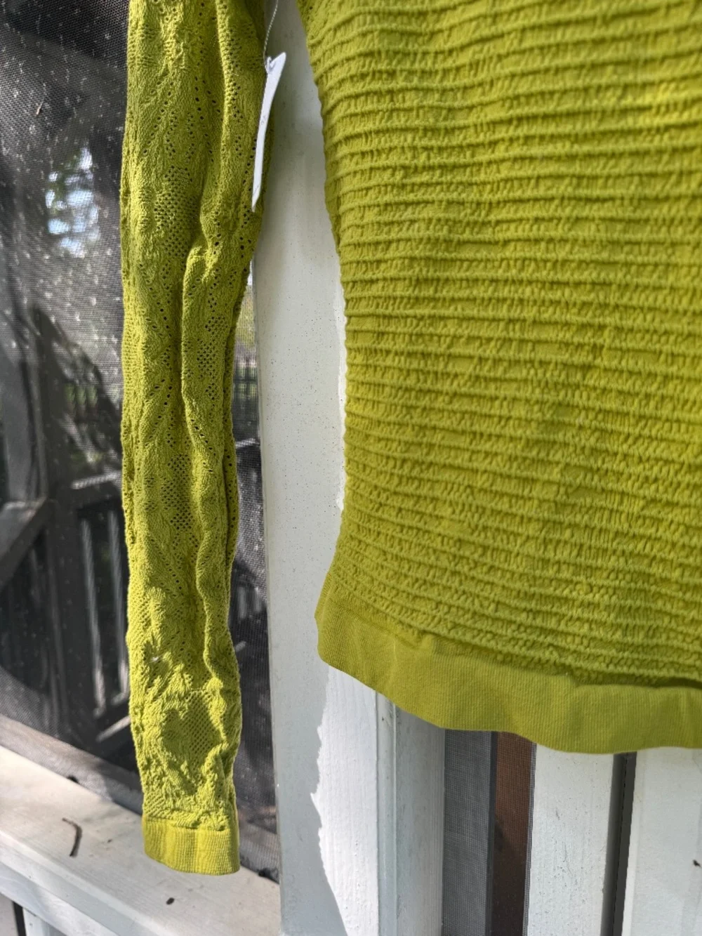 NWT Intimately Free People So Many Likes Long Sleeve Top - Chartreuse Textured